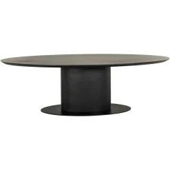 Ovale Eettafel Gordon Eiken 210 x 105 cm - Dark Coffee - Loft24.nl