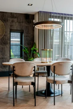 Ovale Eettafel Hampton 230 x 100 cm - Travertin - Loft24.nl