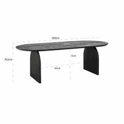 Ovale Eettafel Hudson 200 x 100 cm - Mangohout - Loft24.nl