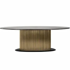 Ovale Eettafel Ironville 235 x 110cm Marmer - Zwart - Loft24.nl