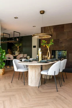 Ovale Eettafel La Cantera 240 x 110 cm - Travertin - Loft24.nl