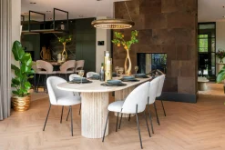 Ovale Eettafel La Cantera 240 x 110 cm - Travertin - Loft24.nl