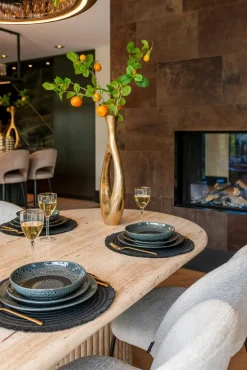 Ovale Eettafel La Cantera 240 x 110 cm - Travertin - Loft24.nl