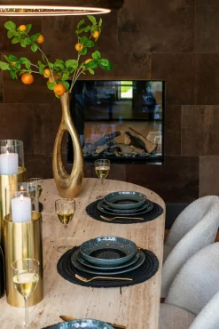 Ovale Eettafel La Cantera 240 x 110 cm - Travertin - Loft24.nl