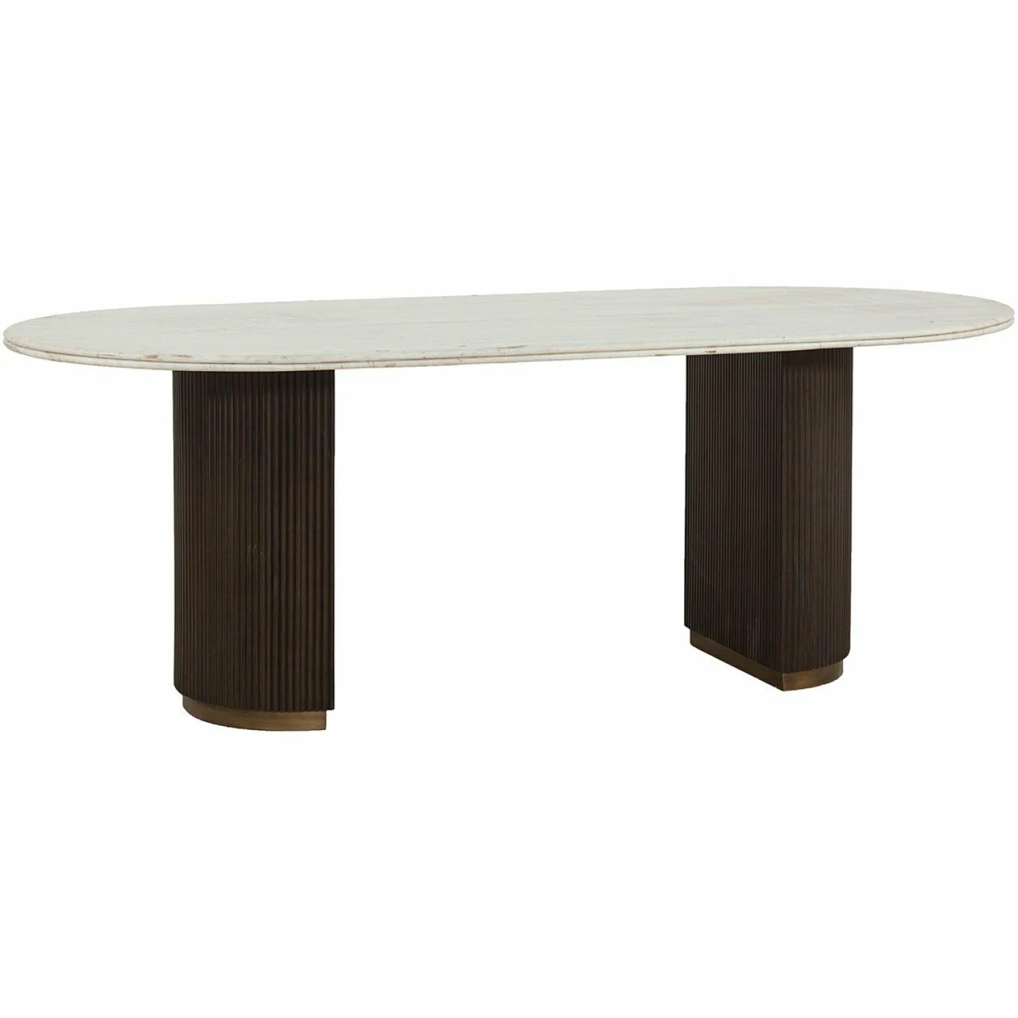 Ovale Eettafel Mayfield Marmer 210 x 100 cm - Bruin - Loft24.nl