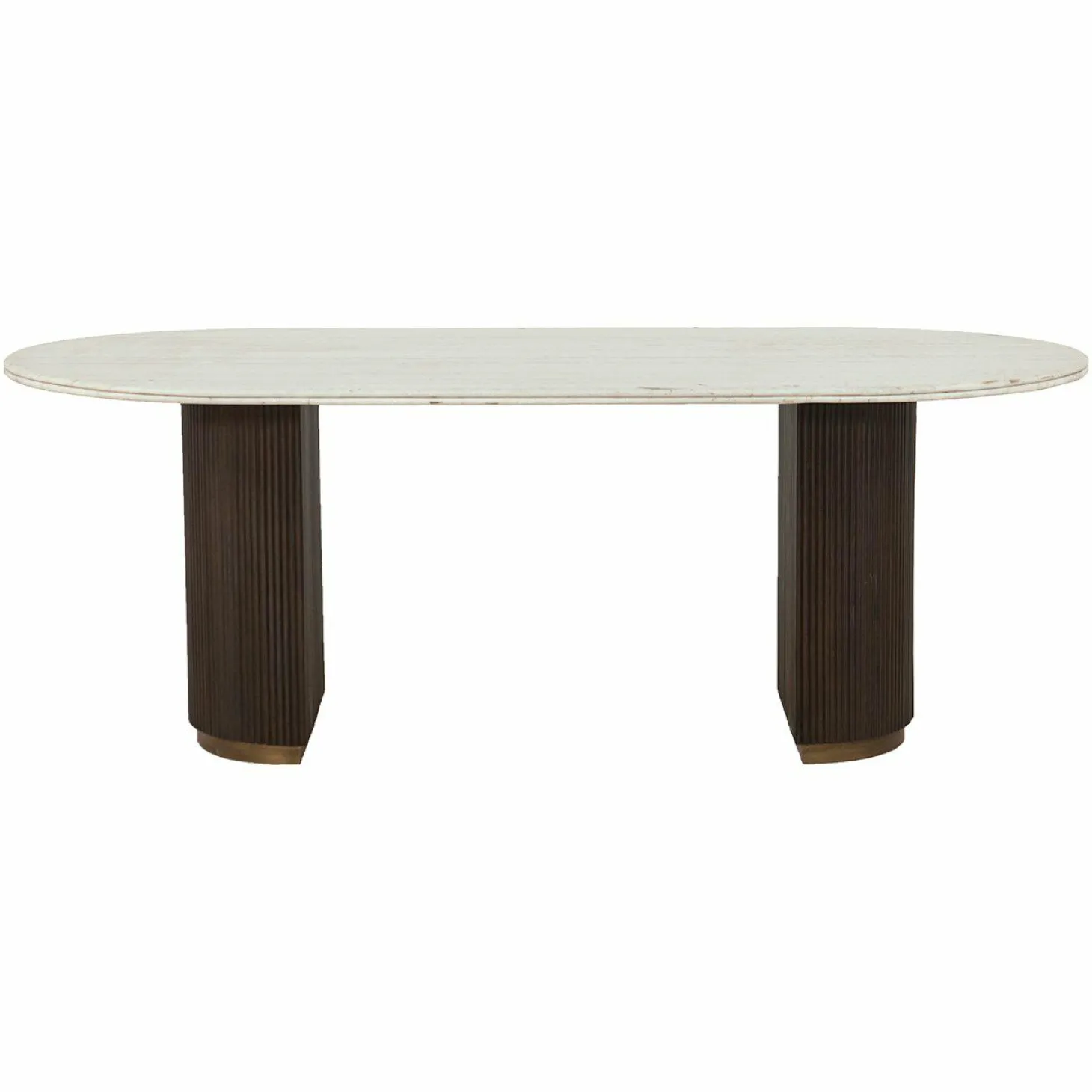 Ovale Eettafel Mayfield Marmer 210 x 100 cm - Bruin - Loft24.nl