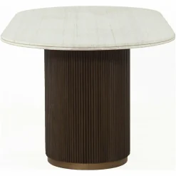 Ovale Eettafel Mayfield Marmer 210 x 100 cm - Bruin - Loft24.nl