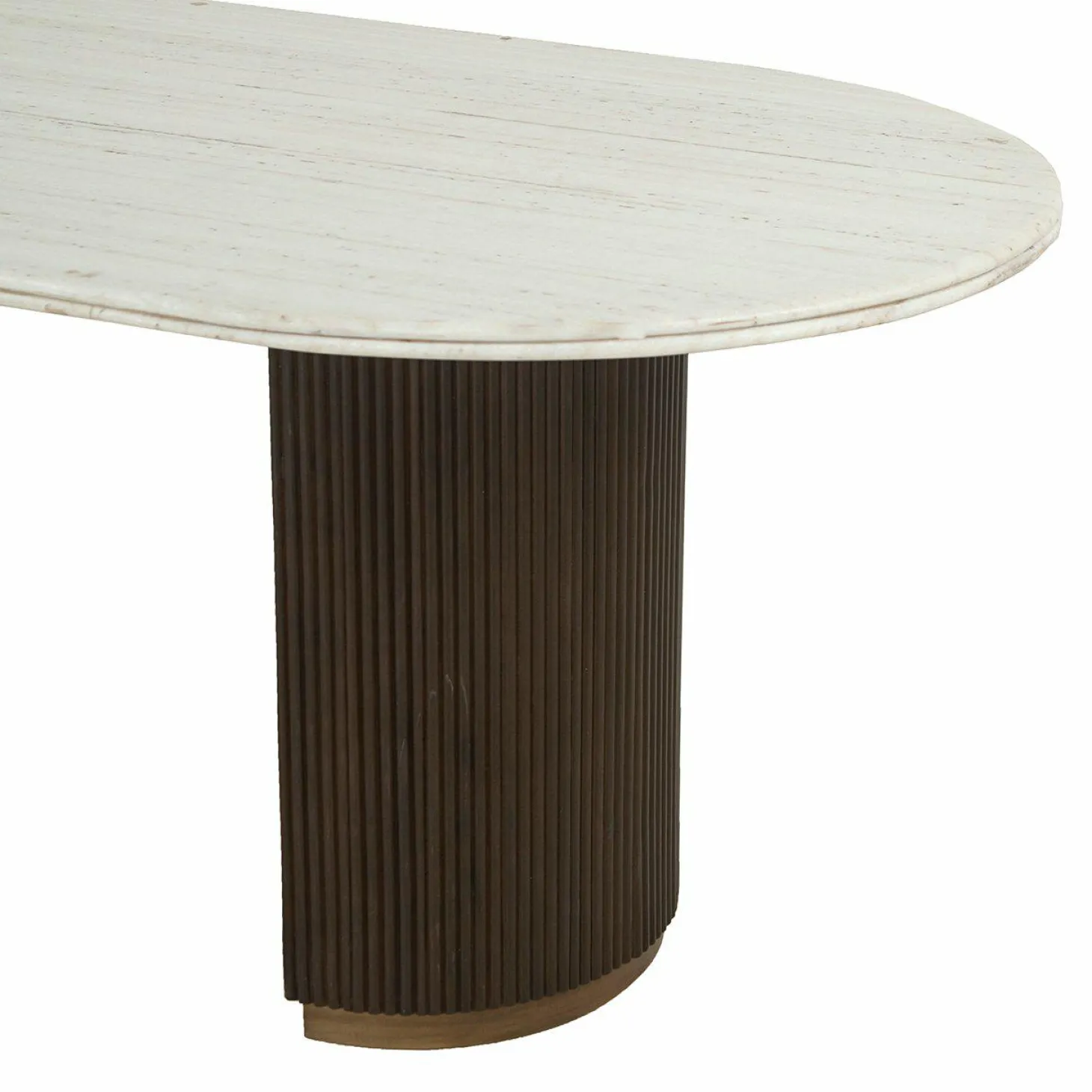 Ovale Eettafel Mayfield Marmer 210 x 100 cm - Bruin - Loft24.nl