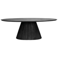Ovale Eettafel Premana Mangohout Zwart - 260cm - Loft24.nl