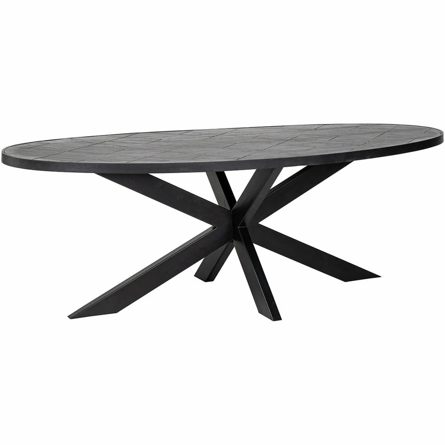 Ovale Eettafel Scotch 230 x 100 cm steenfineer - Zwart - Loft24.nl
