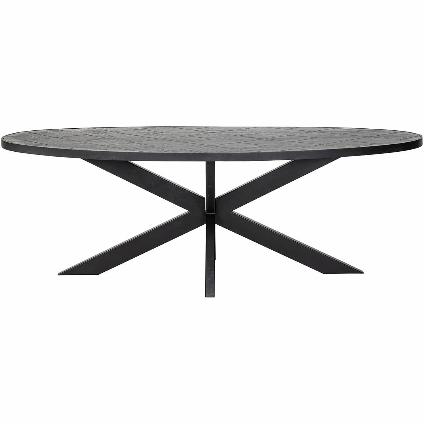 Ovale Eettafel Scotch 230 x 100 cm steenfineer - Zwart - Loft24.nl