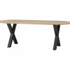 Ovale Eettafel Tablo met X-poot, 220 x 90cm - Loft24.nl