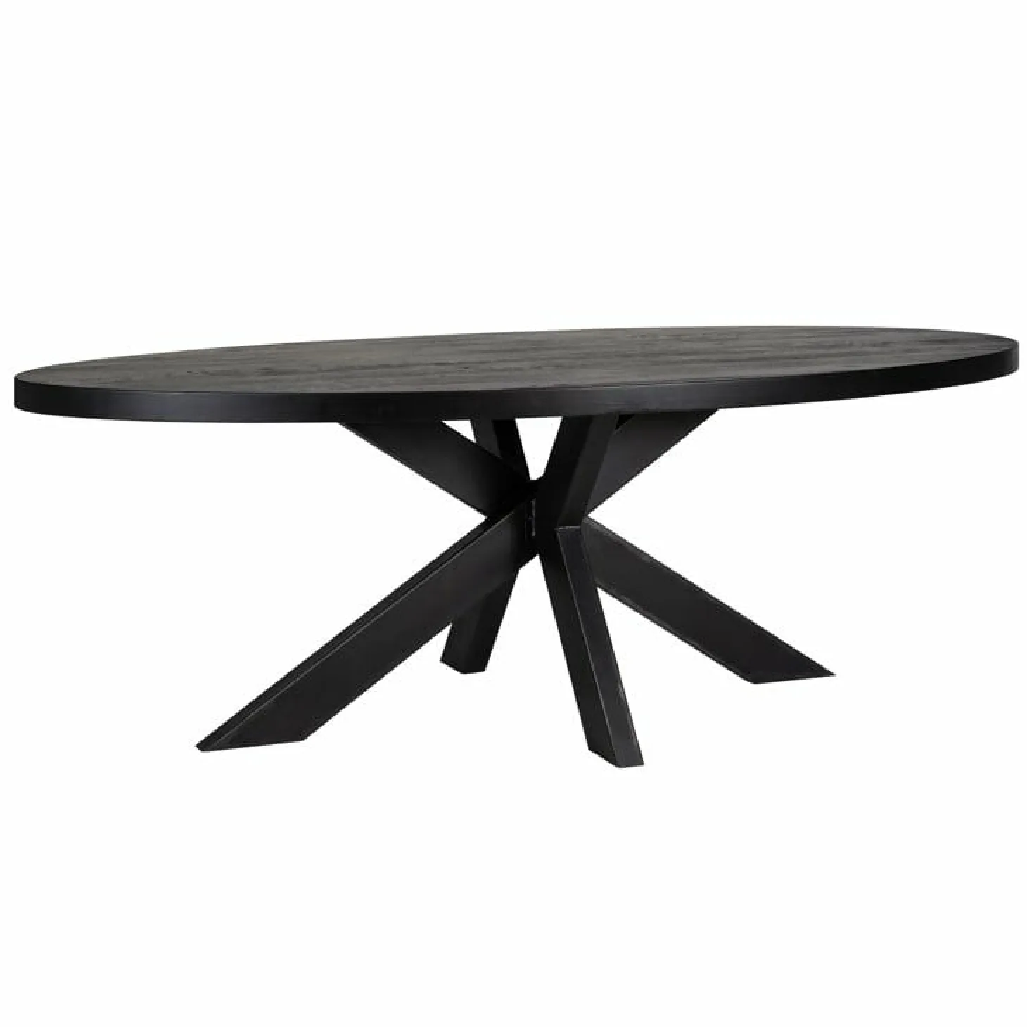Ovale Eettafel Watson 300 x 120 cm met spinpoot - Zwart - Loft24.nl