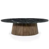 Ovale Salontafel Maxim Mangohout en Marmer 120 x 70 cm - Loft24.nl