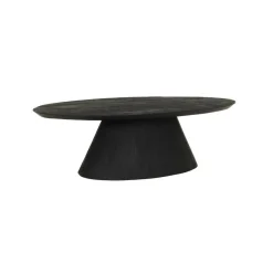 Ovale Salontafel Premana Mangohout 135 x 75cm - Zwart - Loft24.nl