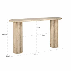 Ovale Sidetable La Cantera Travertin - 160 cm - Loft24.nl