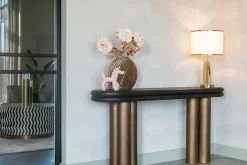 Ovale Sidetable Macaron 160 cm - Zwart rustiek - Loft24.nl