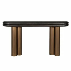 Ovale Sidetable Macaron 160 cm - Zwart rustiek - Loft24.nl