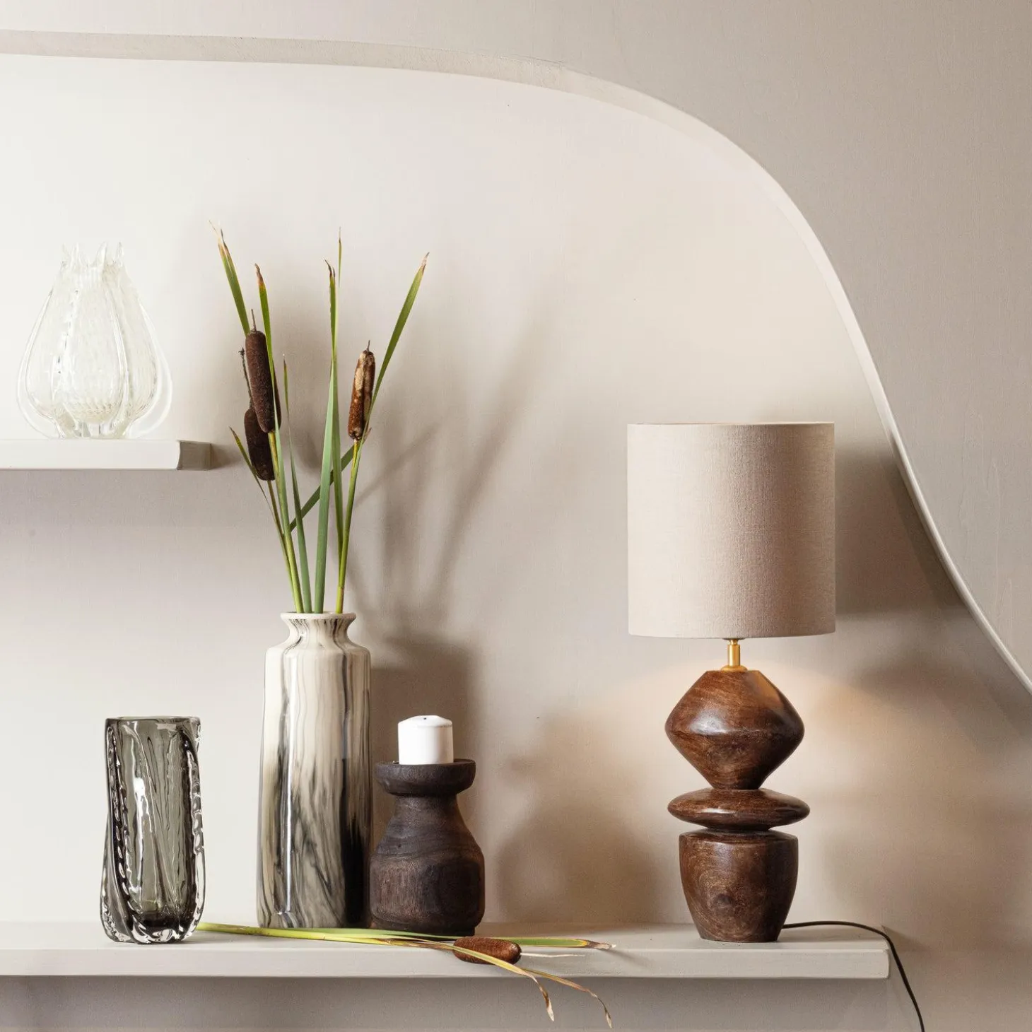 Paragon handgevormde vaas glas antraciet 27x12cm - Loft24.nl