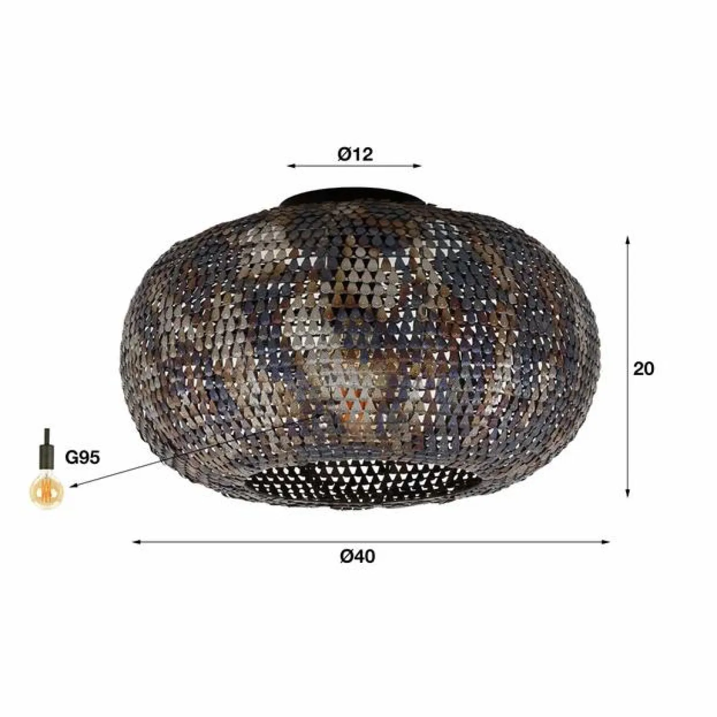 Plafondlamp Armor Ø40cm - Loft24.nl