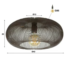 Plafondlamp Copper Twist Ø43cm - Loft24.nl