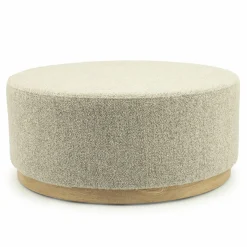 Poef Avah Bouclé 80cm - Taupe - Loft24.nl