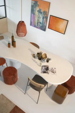 Poef/ Bijzettafel Dixon 34 x 34 cm - Mosterd - Loft24.nl