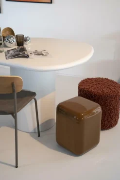 Poef/ Bijzettafel Dixon 34 x 34 cm - Mosterd - Loft24.nl