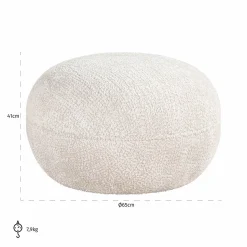 Poef Jace Chenille - Creme - Loft24.nl