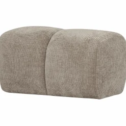 Poef Mojo 45x84x64cm Geweven Ribstof DonkerZand - Loft24.nl