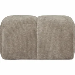 Poef Mojo 45x84x64cm Geweven Ribstof DonkerZand - Loft24.nl