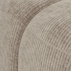 Poef Mojo 45x84x64cm Geweven Ribstof DonkerZand - Loft24.nl