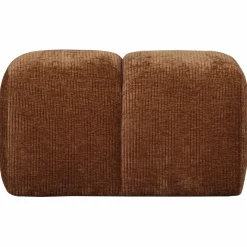 Poef Mojo 45x84x64cm Geweven Ribstof Roestbruin - Loft24.nl