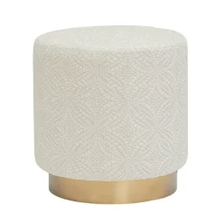 Poef Ossana Beige Goud - 45 cm - Loft24.nl