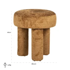 Poef Pommery Chenille - Cognac - Loft24.nl