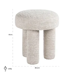 Poef Pommery Chenille - Creme - Loft24.nl