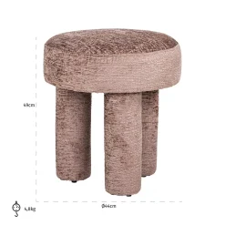 Poef Pommery Chenille - Roze - Loft24.nl