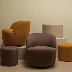 Poef Puuk Mesh Naturel 38x60x47cm - Loft24.nl