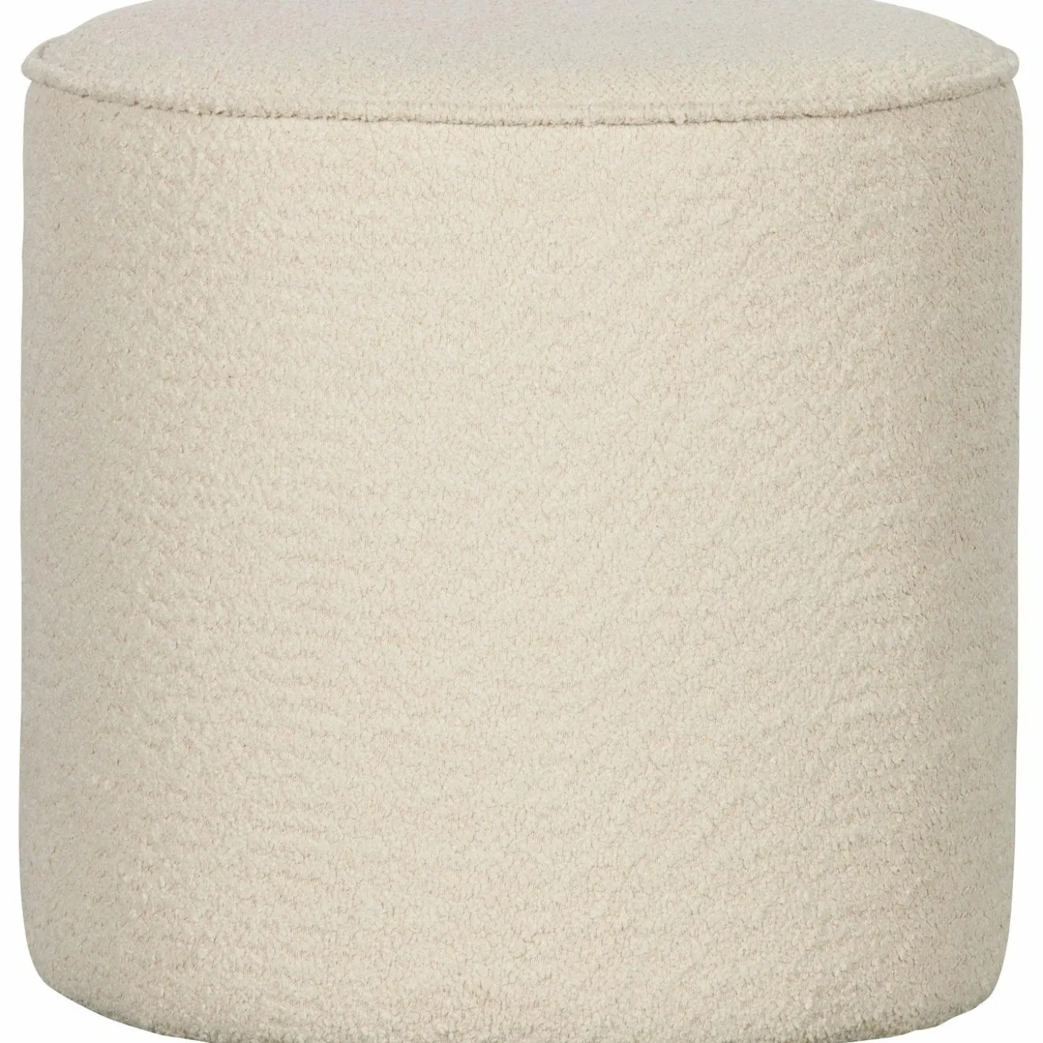 Poef Sara Hoog Bouclé Creme 46xO46 - Loft24.nl