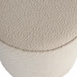 Poef Sara Hoog Bouclé Creme 46xO46 - Loft24.nl