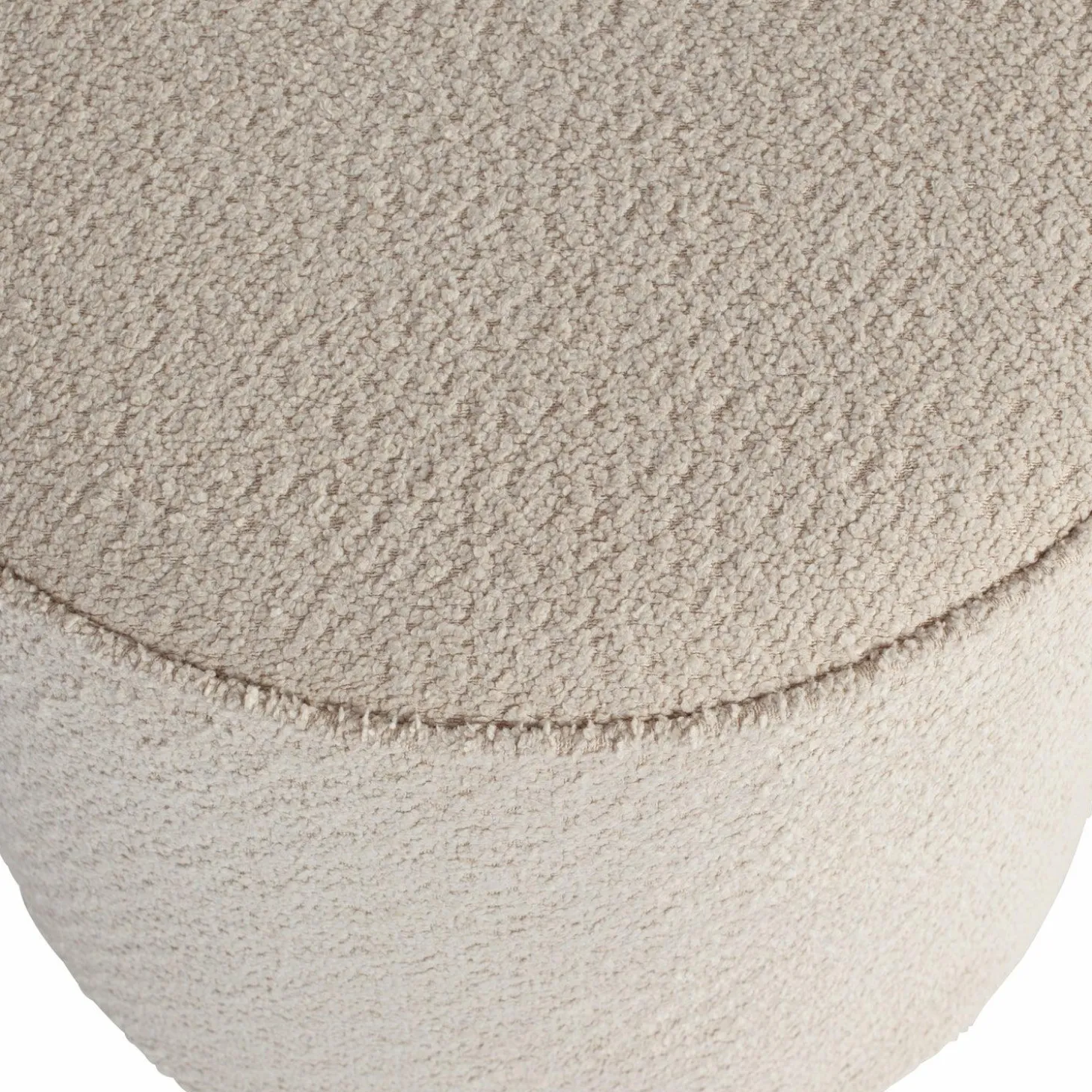 Poef Sara Hoog Bouclé Creme 46xO46 - Loft24.nl