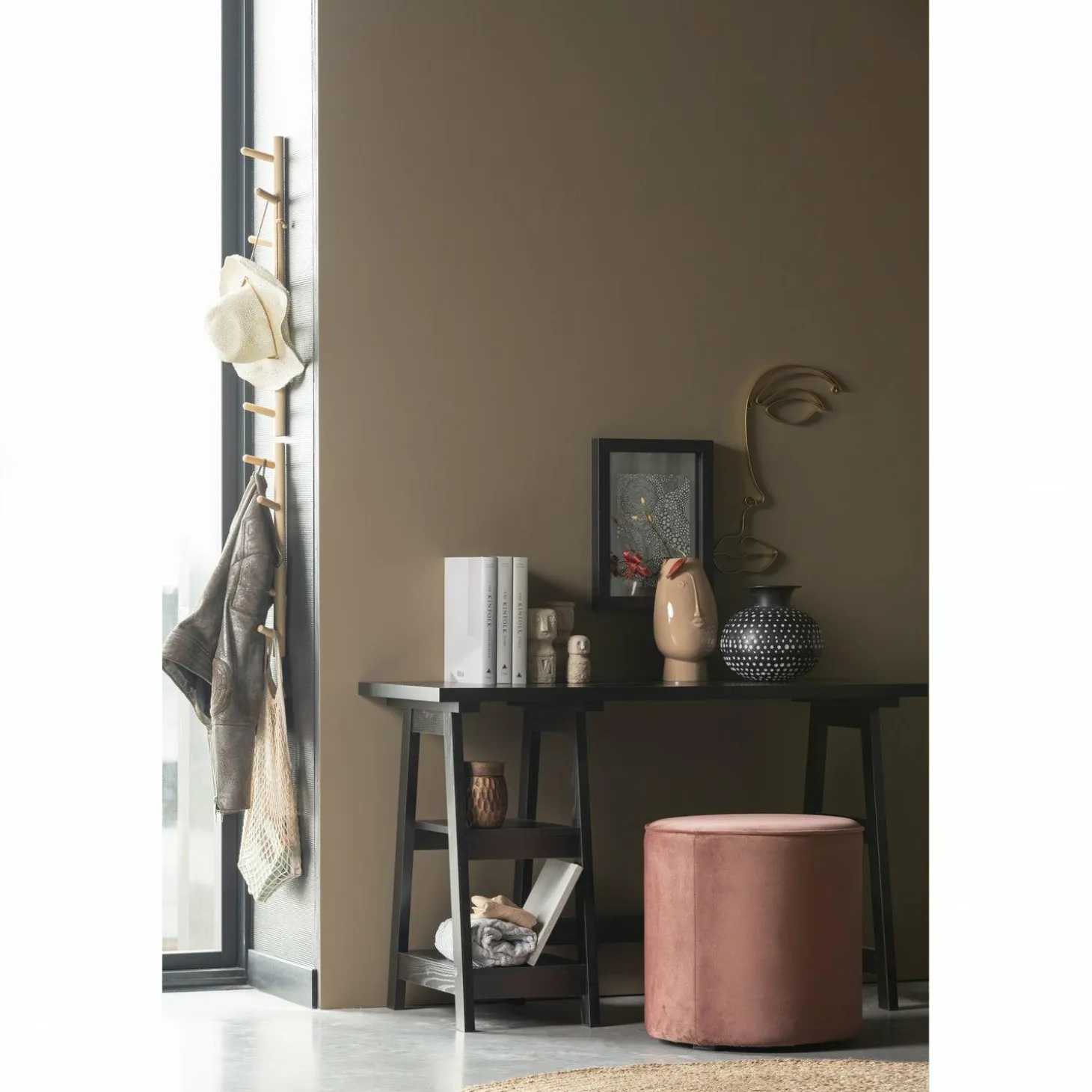 Poef Sara Hoog Oud Roze 46xO46 - Loft24.nl