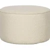 Poef Sara Laag Bouclé Crème 36xO60 - Loft24.nl