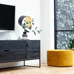 Poef Sara Laag OkerGeel 36xO60 - Loft24.nl