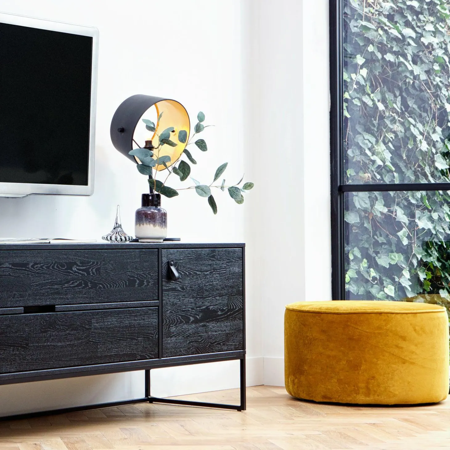 Poef Sara Laag OkerGeel 36xO60 - Loft24.nl