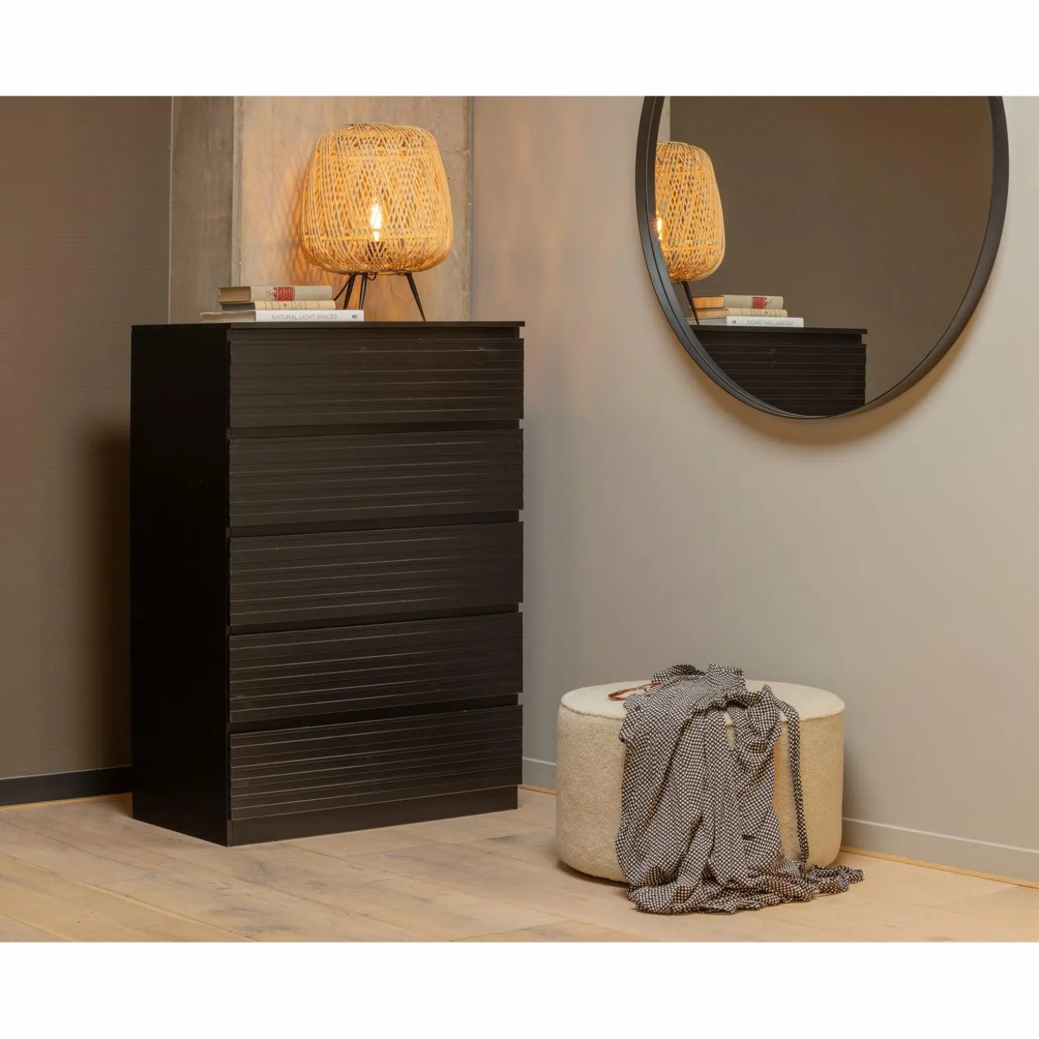 Poef Sara Laag Teddy Off White 36xO60 - Loft24.nl