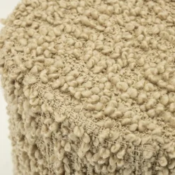 Poef Vista Grof Bouclé 60 x 60 cm - Beige - Loft24.nl