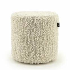 Poef Vista Grof Bouclé 40 x 40 cm - Off White - Loft24.nl