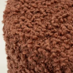Poef Vista Grof Bouclé 60 x 60 cm - Terracotta - Loft24.nl