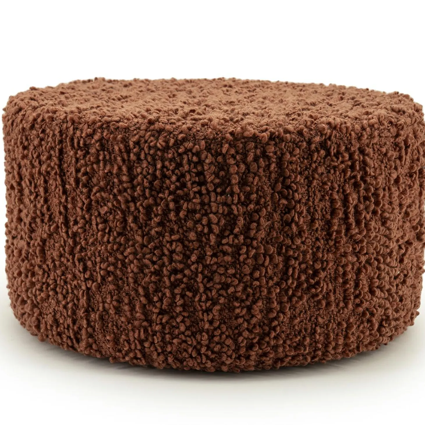 Poef Vista Grof Bouclé 60 x 60 cm - Terracotta - Loft24.nl